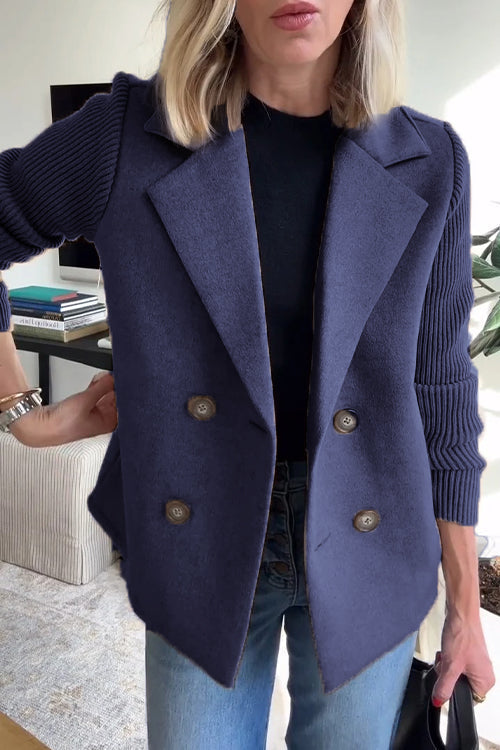 Zayna™ | Elegant Knit-Sleeve Jacket