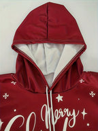 Banff reindeer Christmas hoodie, hood detail
