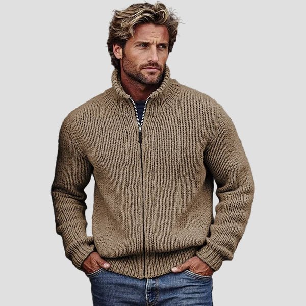 Liam | Vintage Solid Color Turtleneck Cardigan