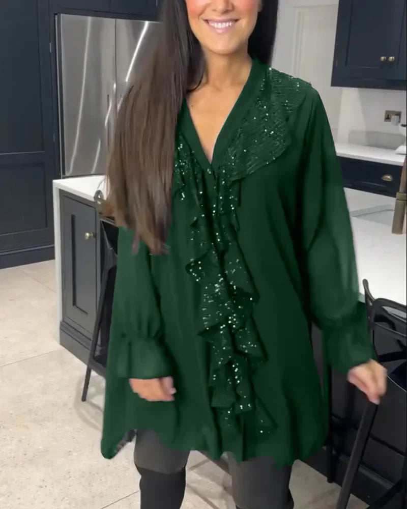 Tharalyn - Elegant Blouse with Flowing Ruffles