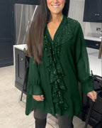 Tharalyn - Elegant Blouse with Flowing Ruffles