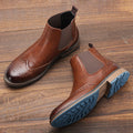 Brace leather chelsea boots, brogue toe