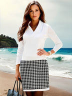 Javina Chic Graphic Elegance Midi Dress – styled view