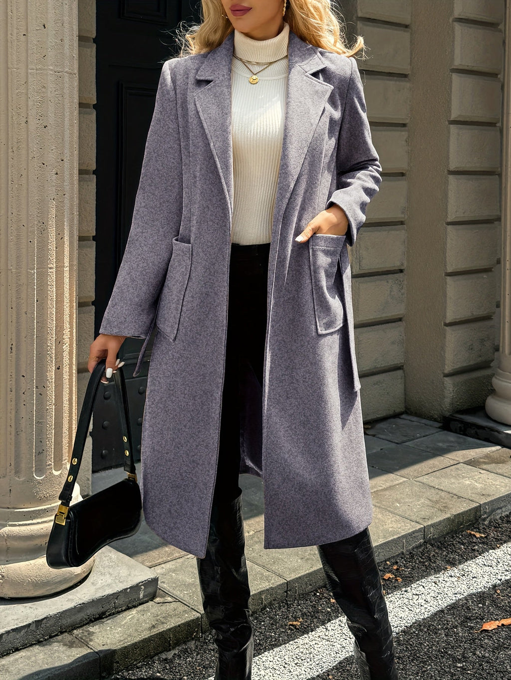 Evangeline | Tailored Belted Long Coat
