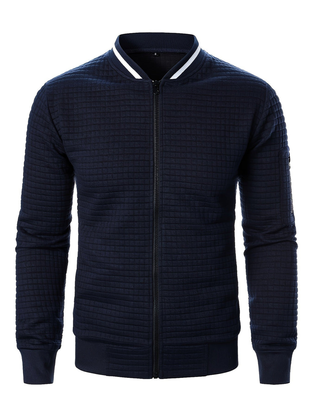 Raymond | Textured Zip-Up Bomber Jacket