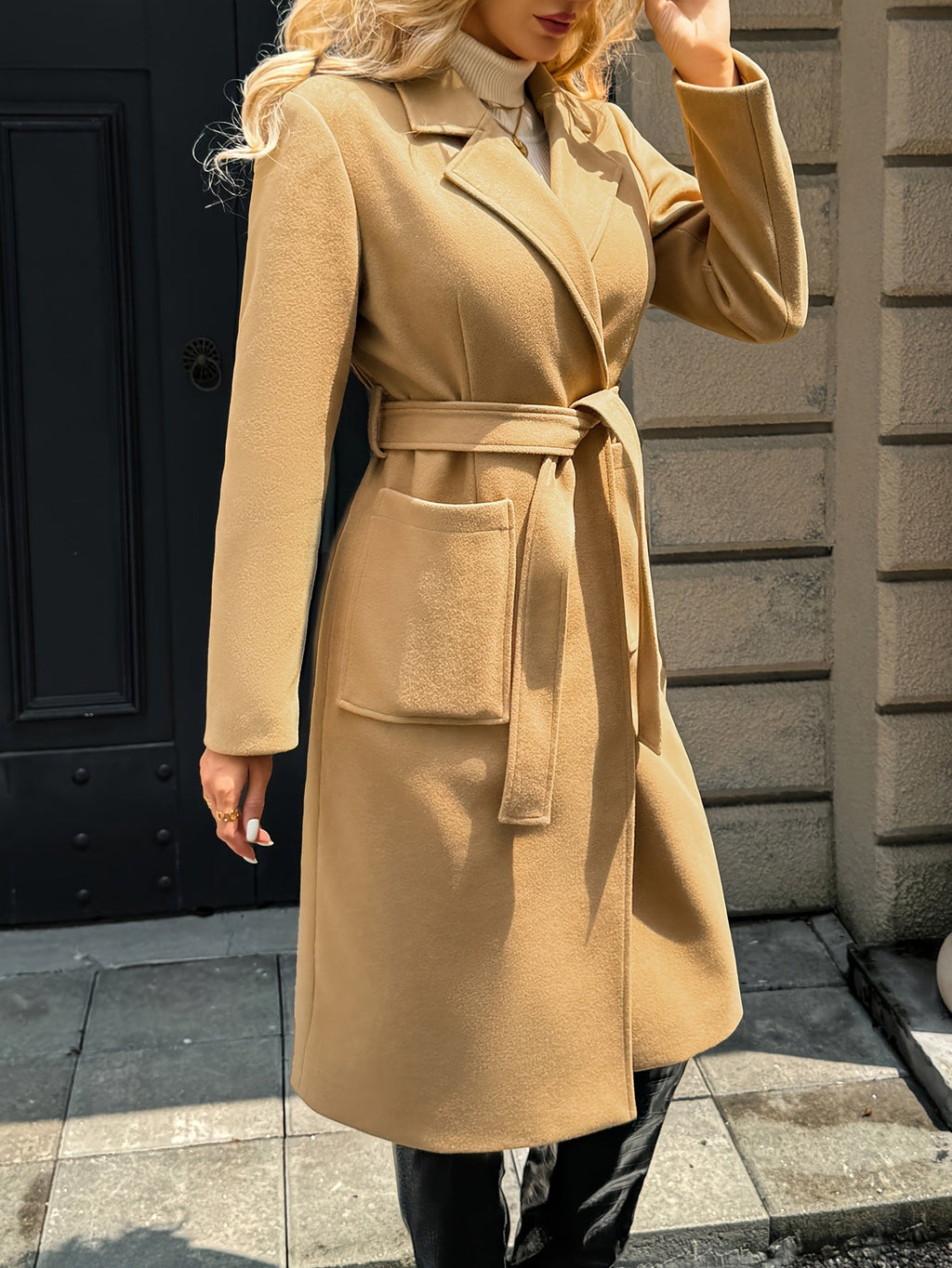 Evangeline | Tailored Belted Long Coat