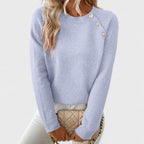 Roxanne | Elegant Women’s Asymmetrical One-Shoulder Sweater with Buttons
