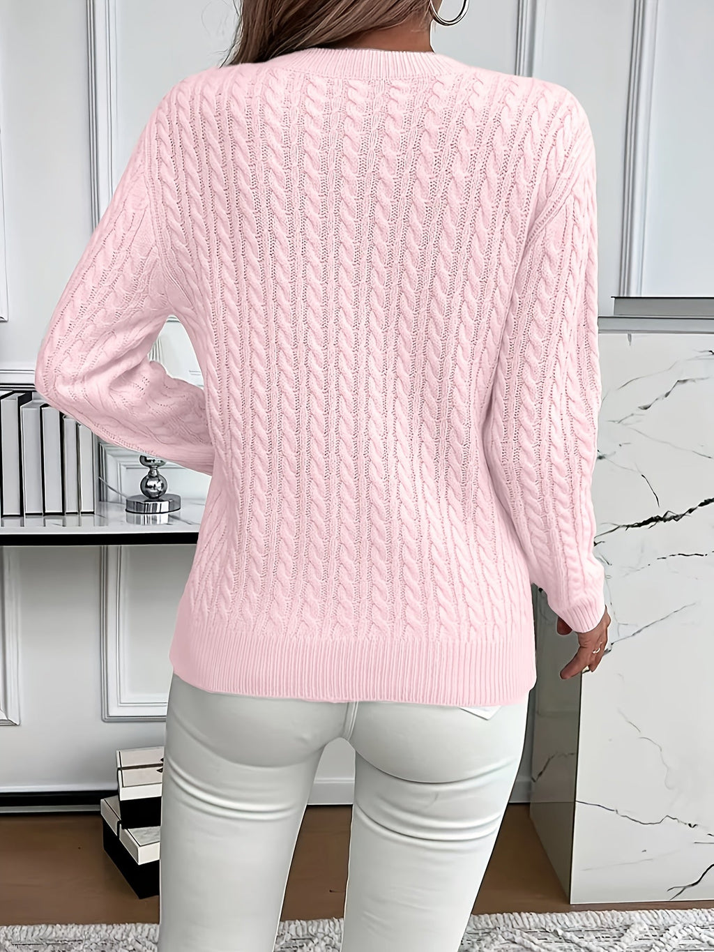 Faye | Cable-Knit Round Neck Sweater