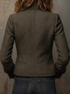 Herringbone Tweed Blazer – detail view