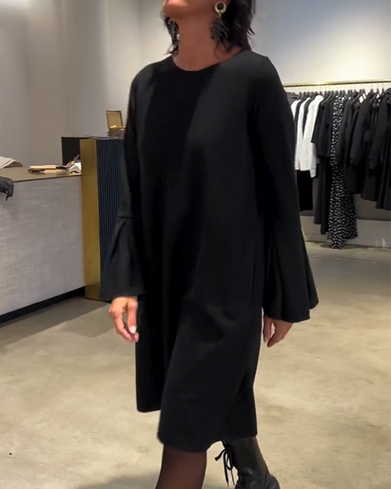 Jovalinne - Casual Dress with Flared Sleeves