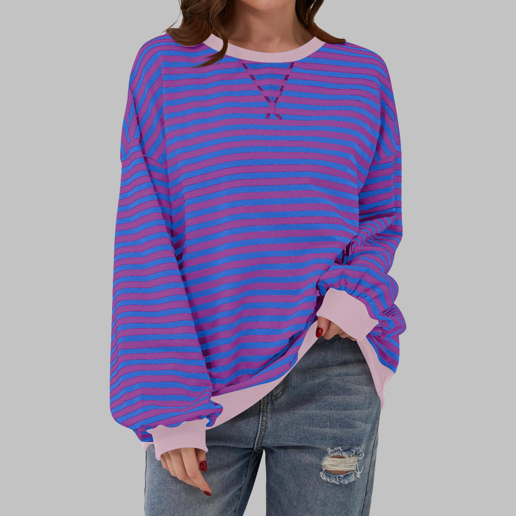 Margaret | Casual Long Sleeve Striped Sweatshirt