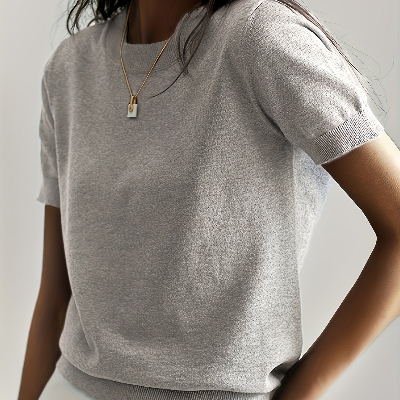 Harriet | Fine-Knit Short Sleeve Sweater