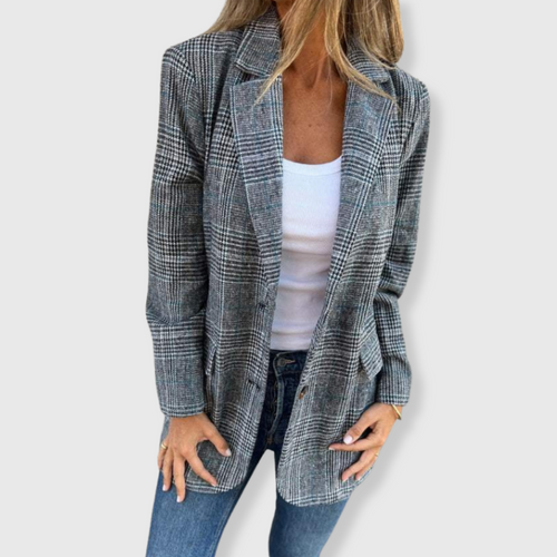 Adaline | Elegant Blazer with Check Pattern