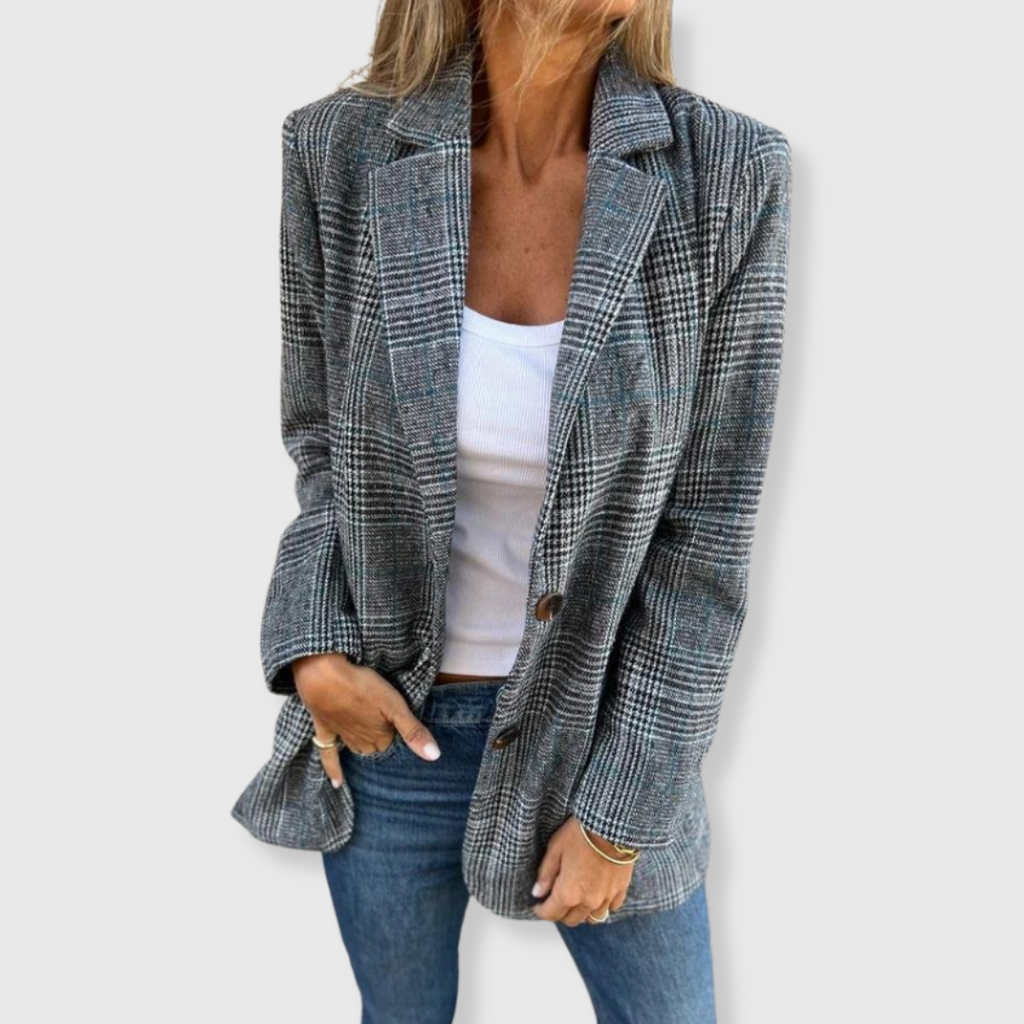 Adaline | Elegant Blazer with Check Pattern