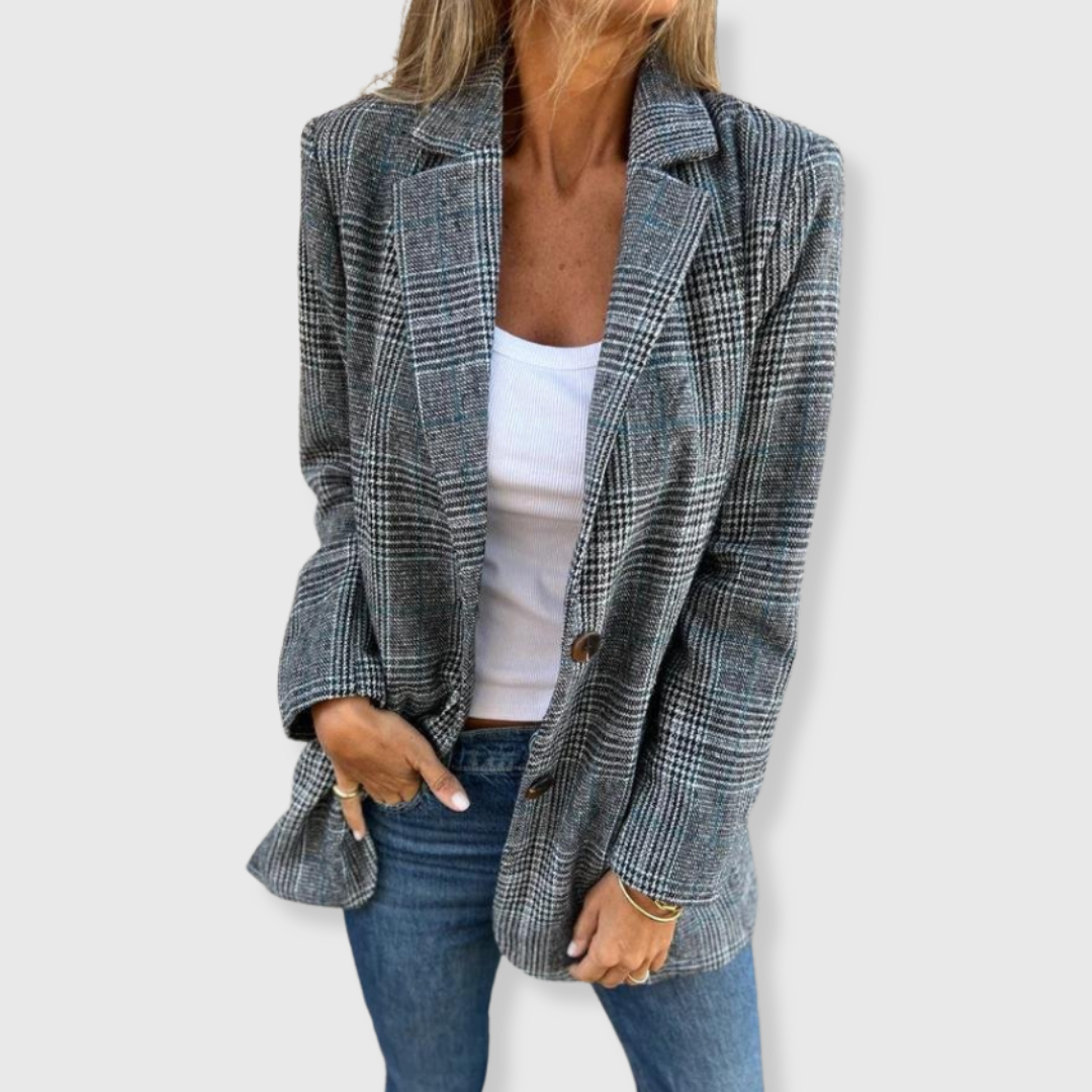 Adaline | Elegant Blazer with Check Pattern