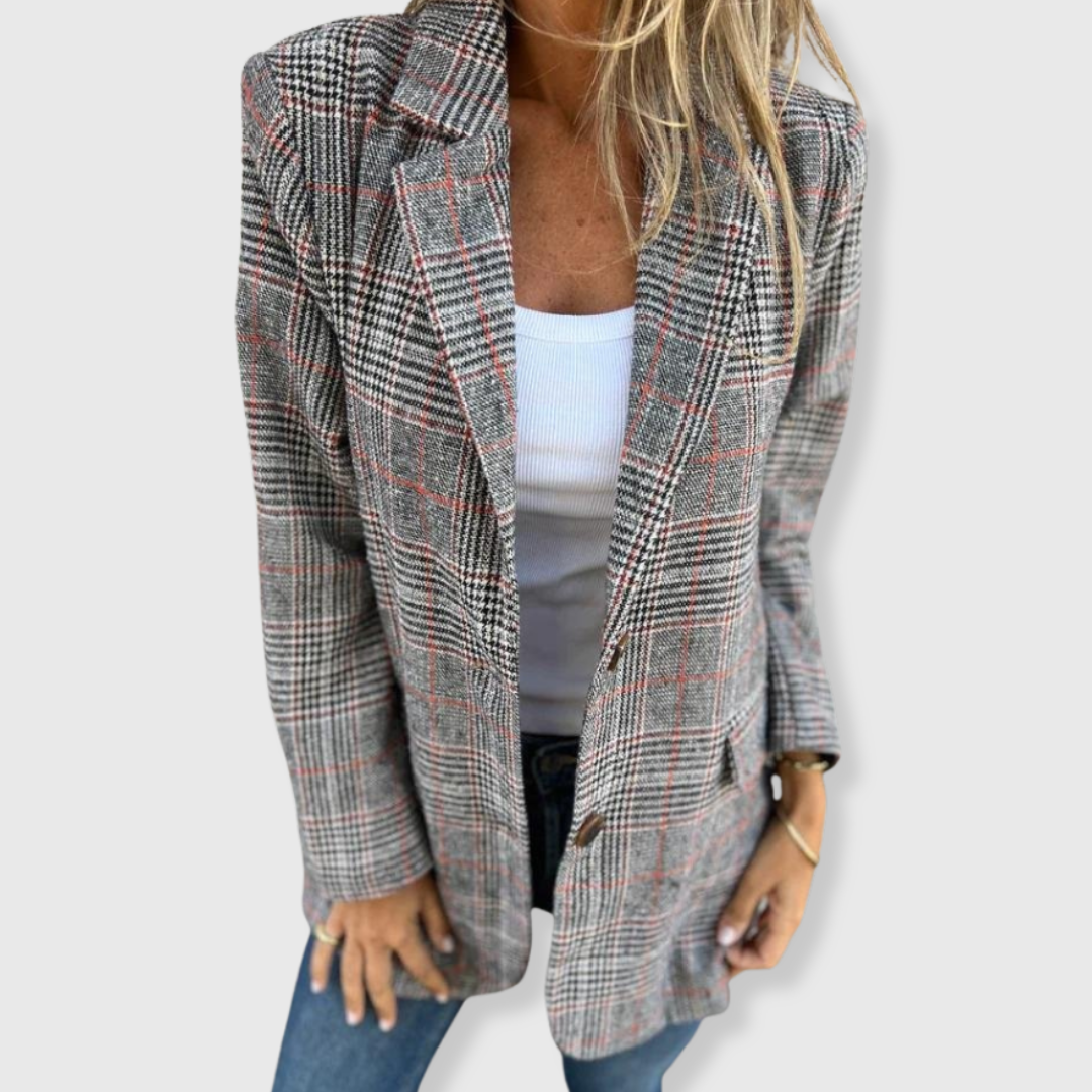 Adaline | Elegant Blazer with Check Pattern