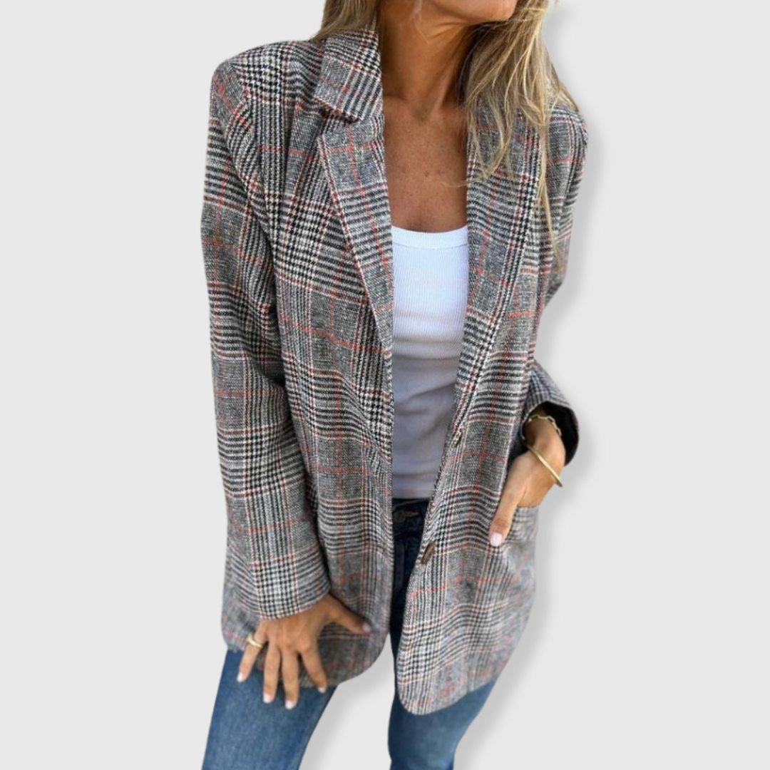 Adaline | Elegant Blazer with Check Pattern