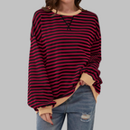 Margaret | Casual Long Sleeve Striped Sweatshirt