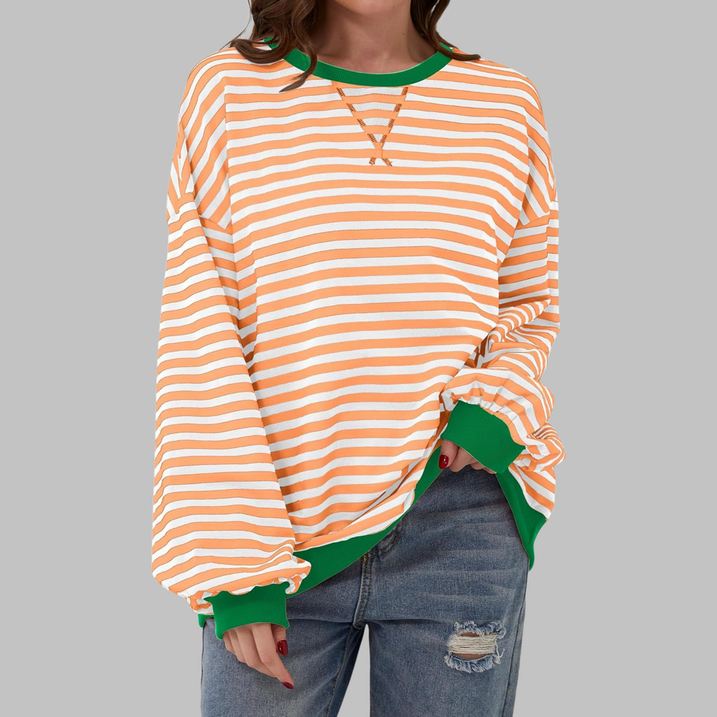 Margaret | Casual Long Sleeve Striped Sweatshirt