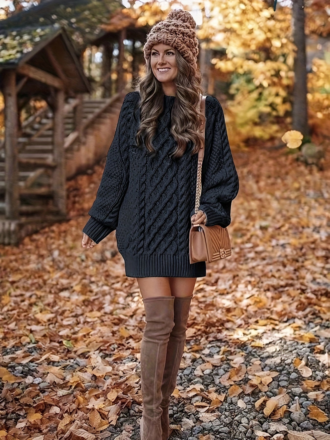 Renee | Cozy Cable-Knit Sweater Dress