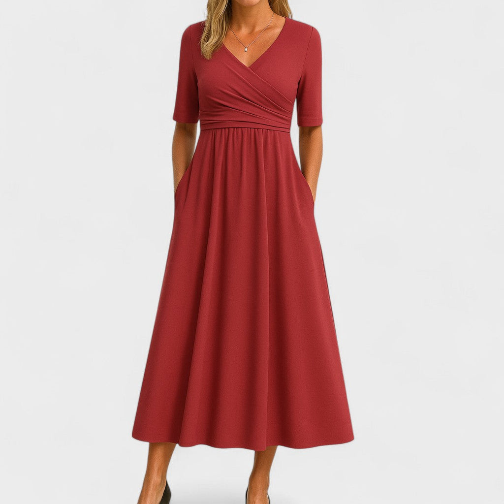 Maddison | Graceful Pleated Midi Dress