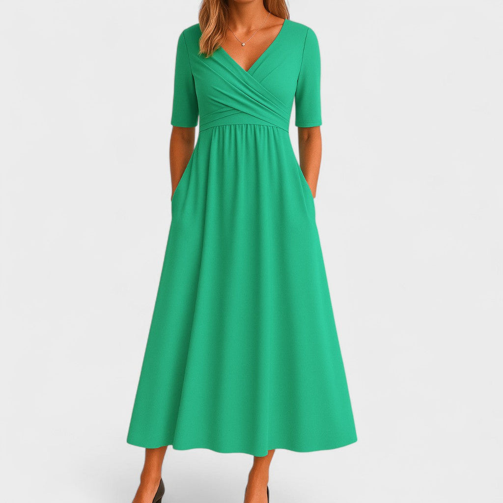 Maddison | Graceful Pleated Midi Dress