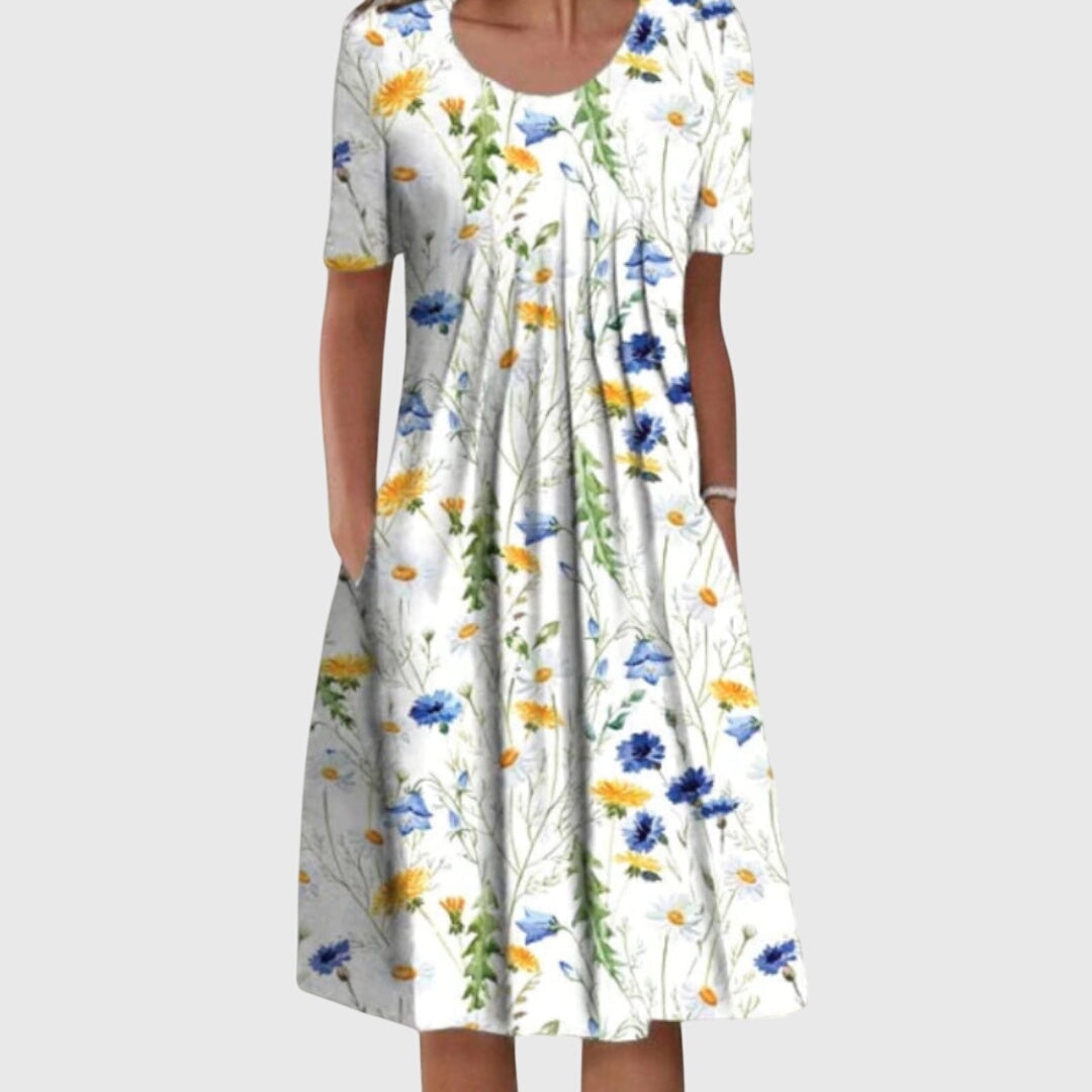Scarlett | Elegant Round Neck Printed Dress