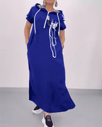 Ilana - Contrasting Maxi Dress with Zipper