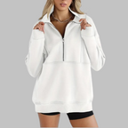 PSALM | Comfy Collar Half Zip Oversized Long Sleeve Sweatshirt