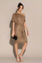 Neravielle - Elegant Sequined Off-Shoulder Dress