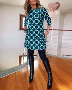 Eugénie - Autumn Elegance Printed Dress