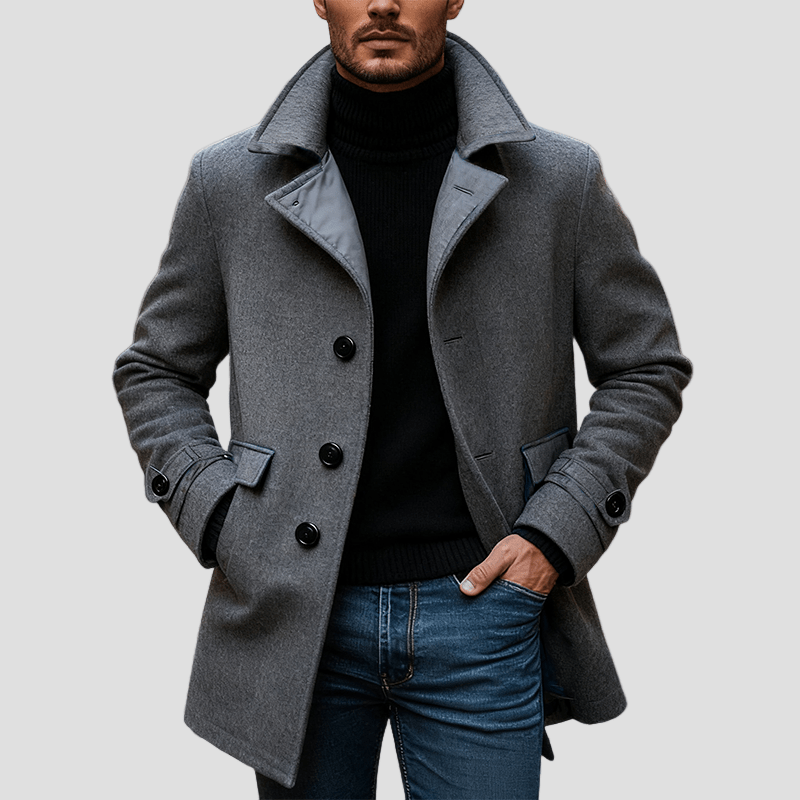 Lucas Wool Mid Coat – front view