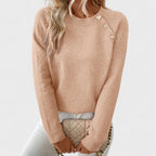 Roxanne | Elegant Women’s Asymmetrical One-Shoulder Sweater with Buttons