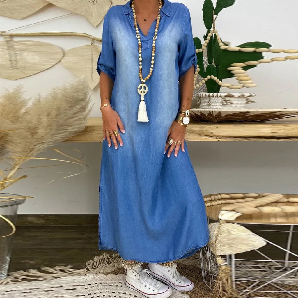 LEA | Long Denim-Style Dress
