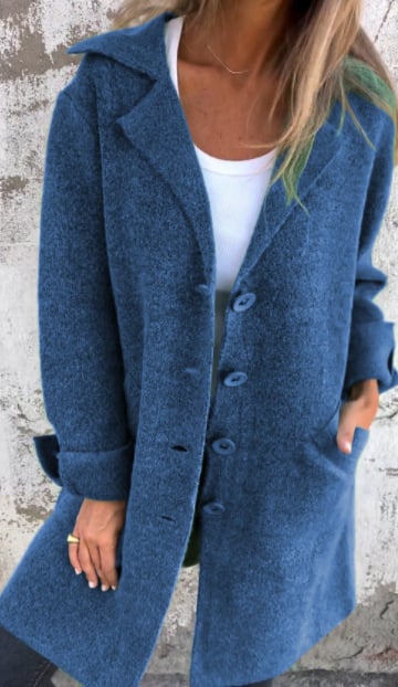Baylea | Casual Single-Breasted Wool Coat with Lapels