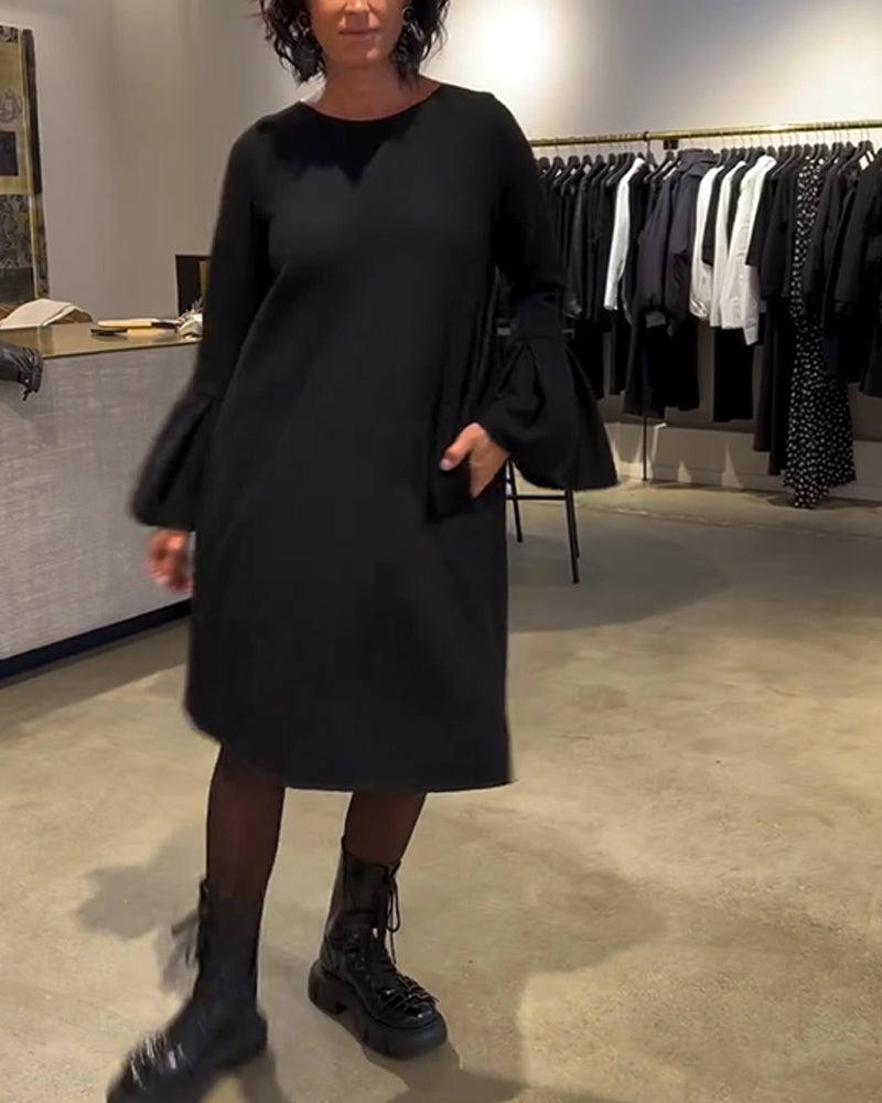 Jovalinne - Casual Dress with Flared Sleeves