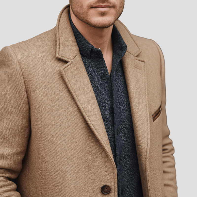 Aiden | Simple Wool Mid Coat
