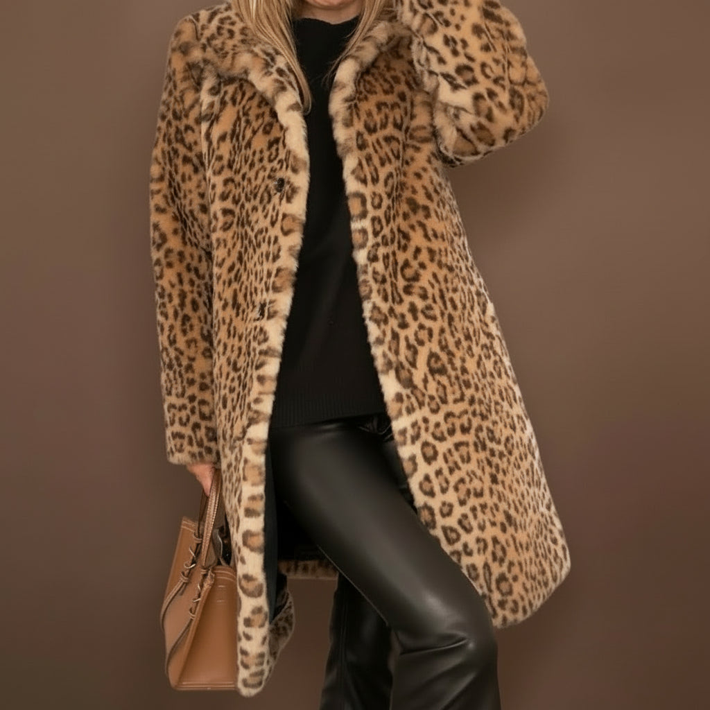 Abigail | Leopard Long Soft Jacket – vera.noir