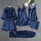 Elyssara - Women's 5-Piece Satin Nightwear Set