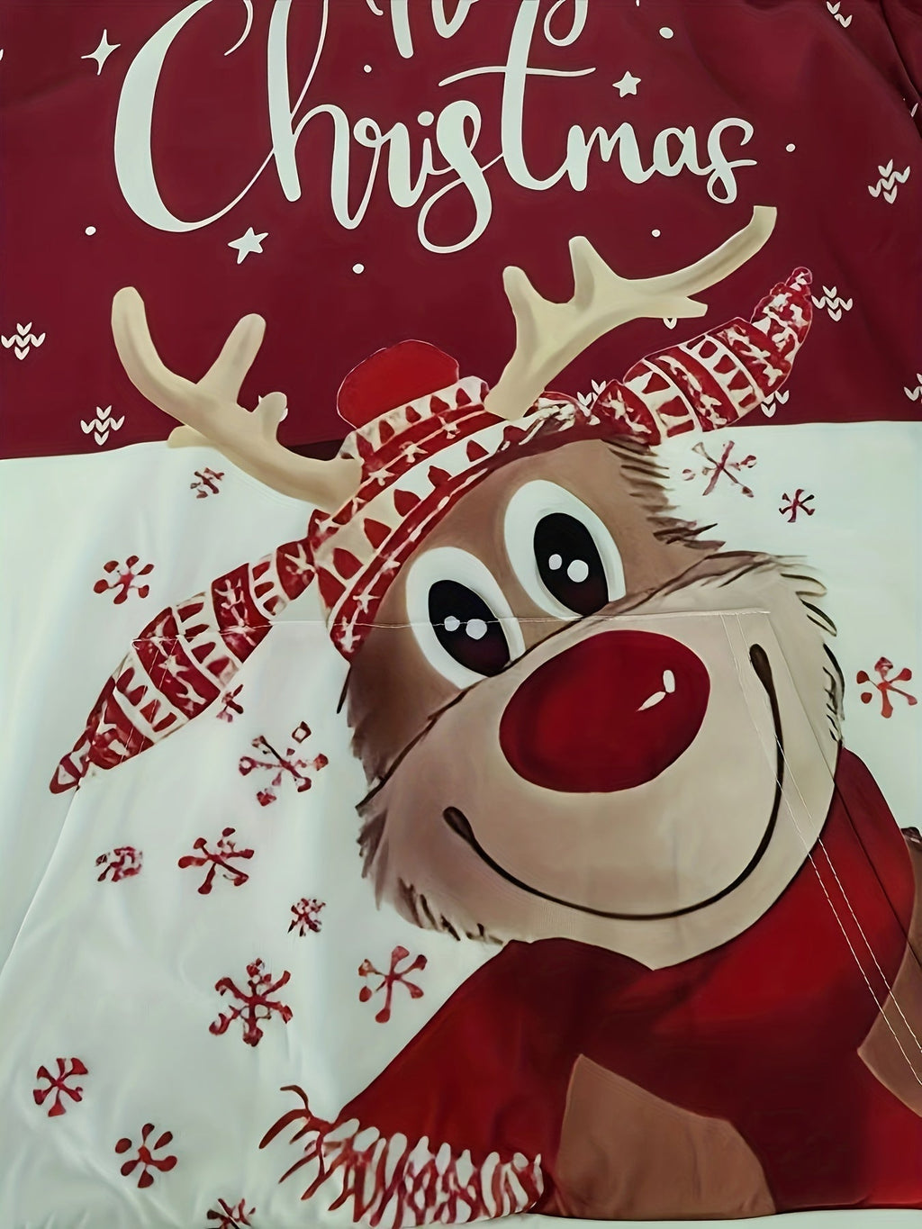 Banff reindeer Christmas hoodie, pocket detail