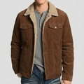 Theo Vintage Suede Fleece Collar Patchwork Coat – front view