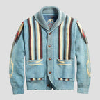 Adrian | Vintage Jacquard Lapel Knit Cardigan