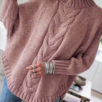 Corinne | Cozy High-Neck Cable-Knit Sweater