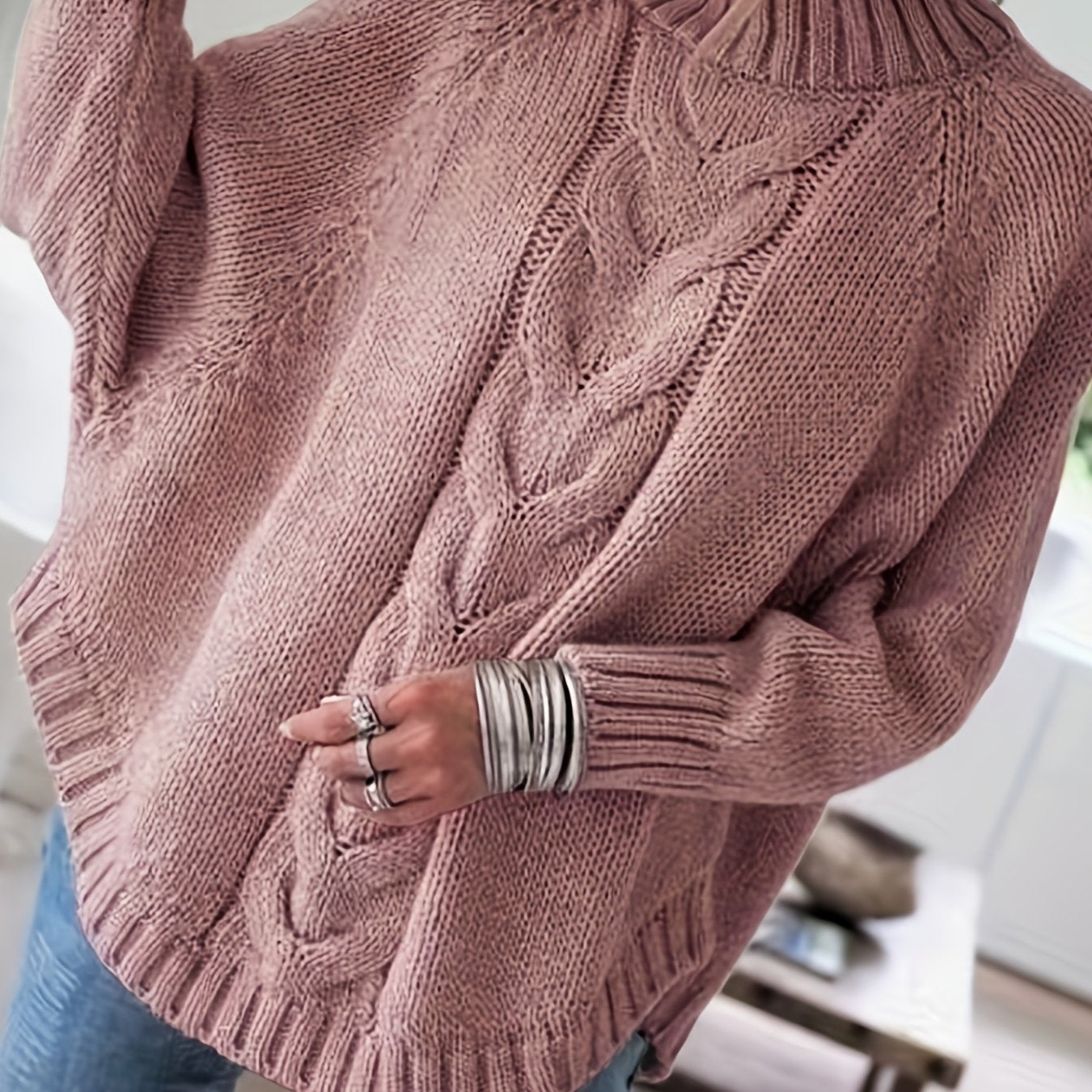 Corinne | Cozy High-Neck Cable-Knit Sweater