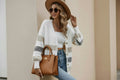 Alayah | Striped Button-Down Cardigan