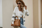 Alayah | Striped Button-Down Cardigan