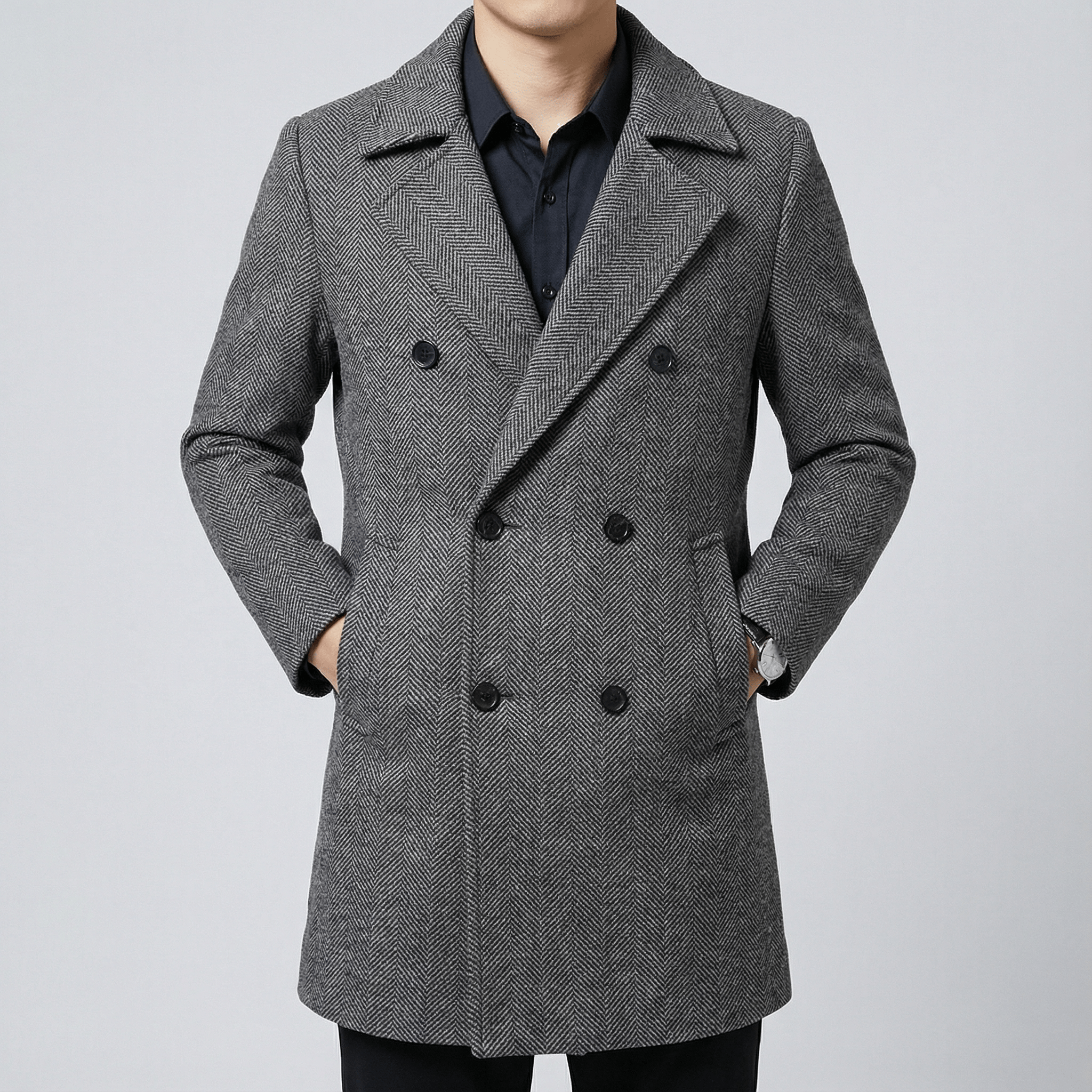 James | Herringbone Men's Coat