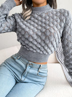 Melanie | Textured Cropped Sweater