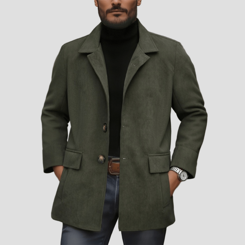 Caleb | Vintage Corduroy Stand Collar Single-Breasted Short Coat