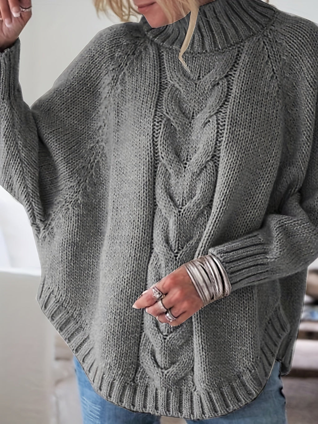 Corinne | Cozy High-Neck Cable-Knit Sweater